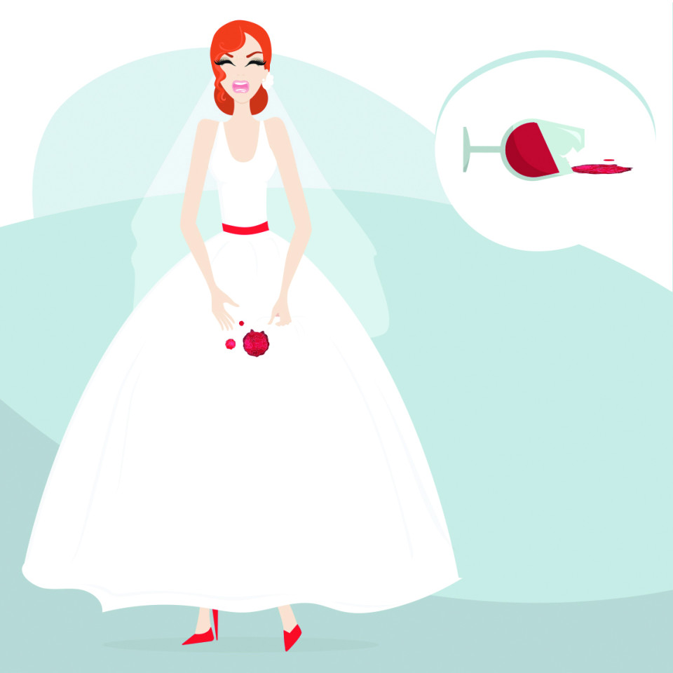 Stain in bridal dress